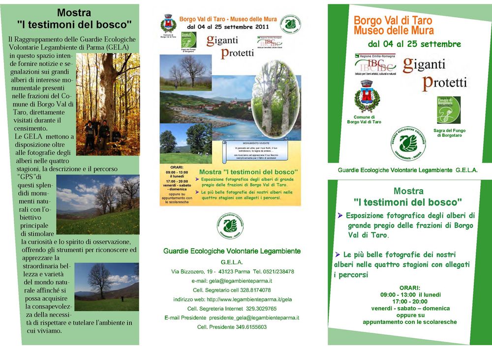 Brochure GELA Parma I Testimoni dei Boschi 2011 rid. 1